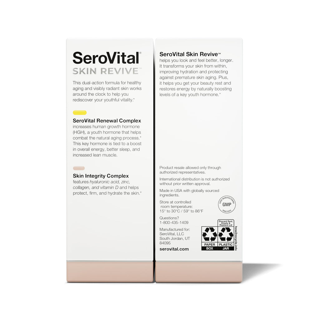 Serovital Skin Revive ingredients graphic shows essential amino acids.