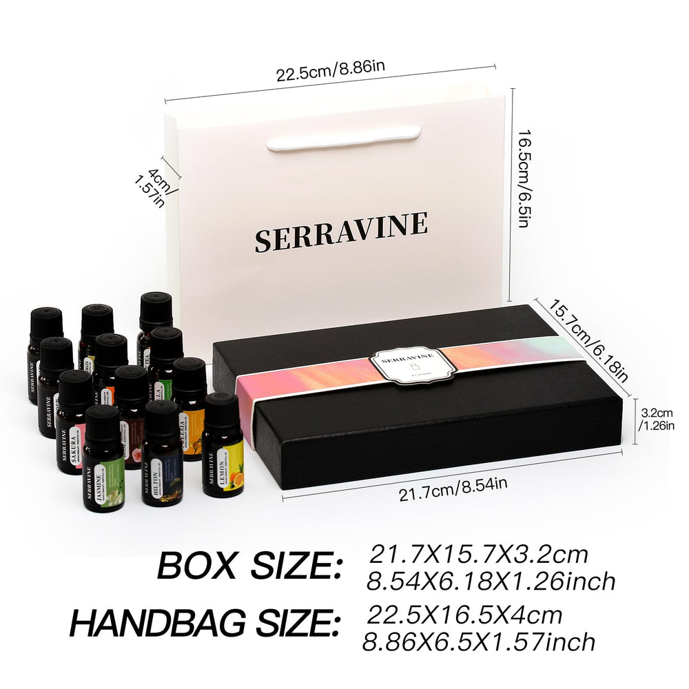 Serravine peppermint oil bottle for refreshing diffuser sessions.