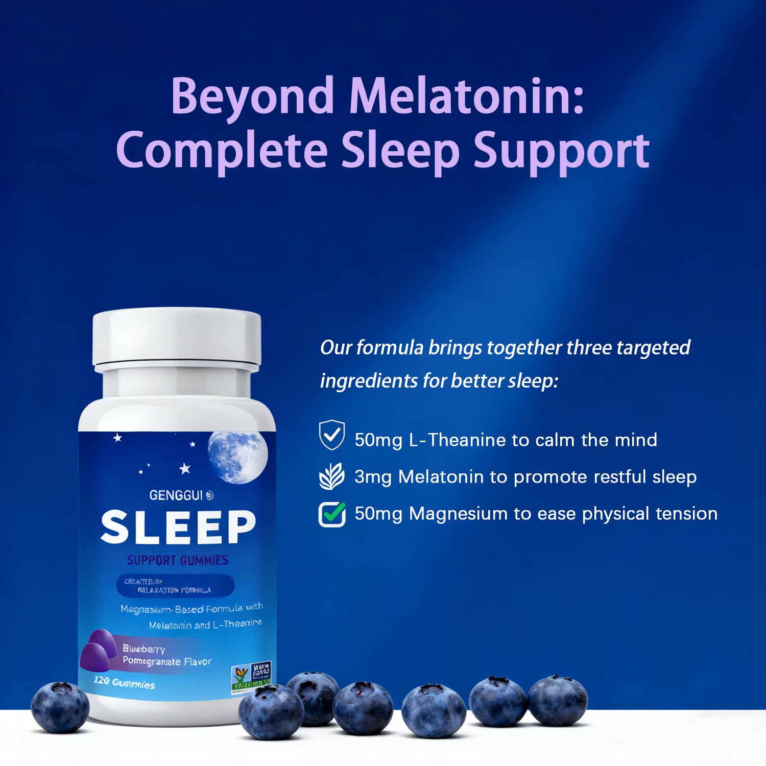 SERSANVE Sleep Gummies with magnesium-l-theanine hint at calm nights.