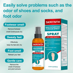 SERYNTH Sport shoe deodorizer spray used inside athletic footwear.