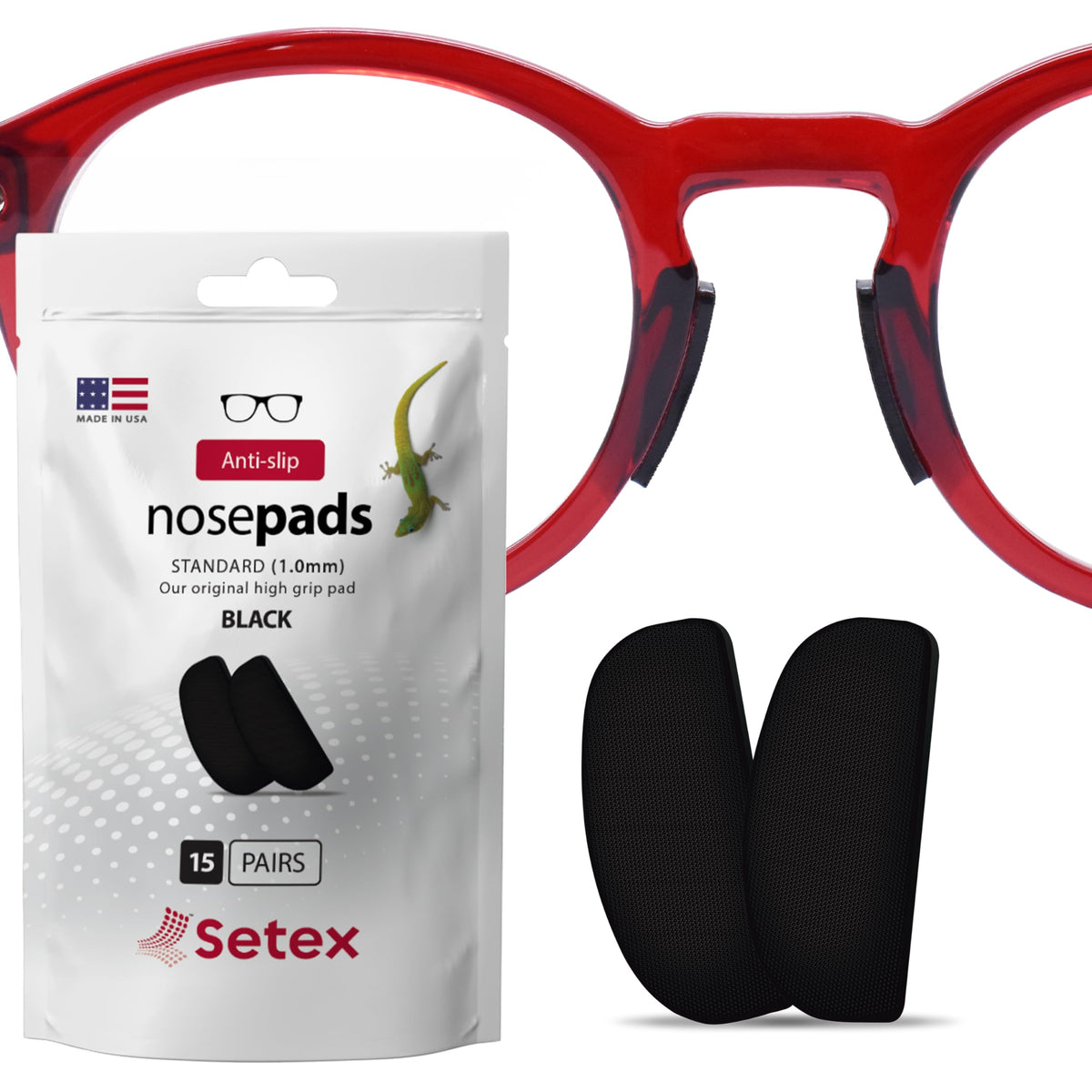 Setex Gecko Grip nose pad closeup shows fibrous structure for secure hold.