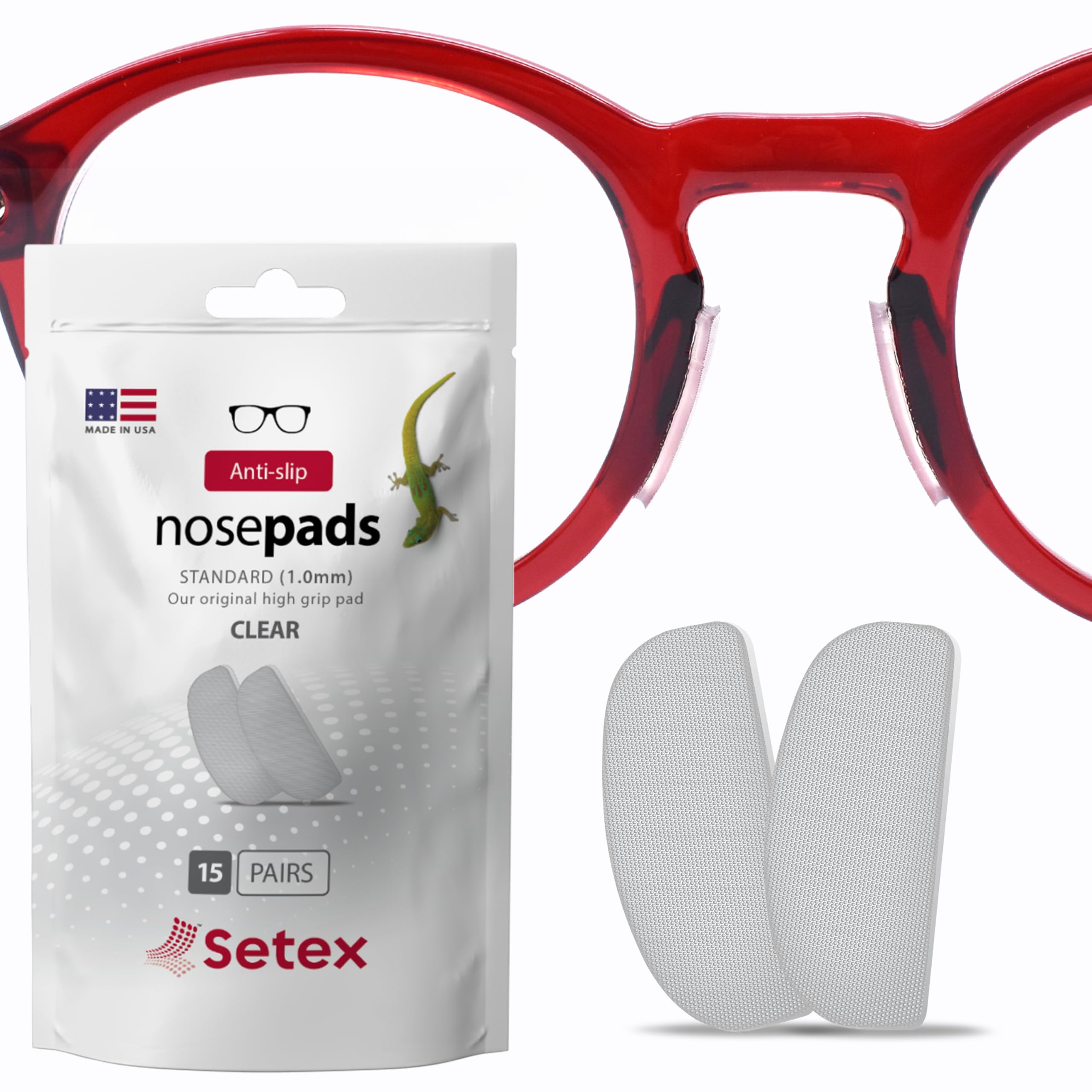 Setex Gecko Grip nose pad close-up shows fibrillar structure for secure hold in wet conditions.