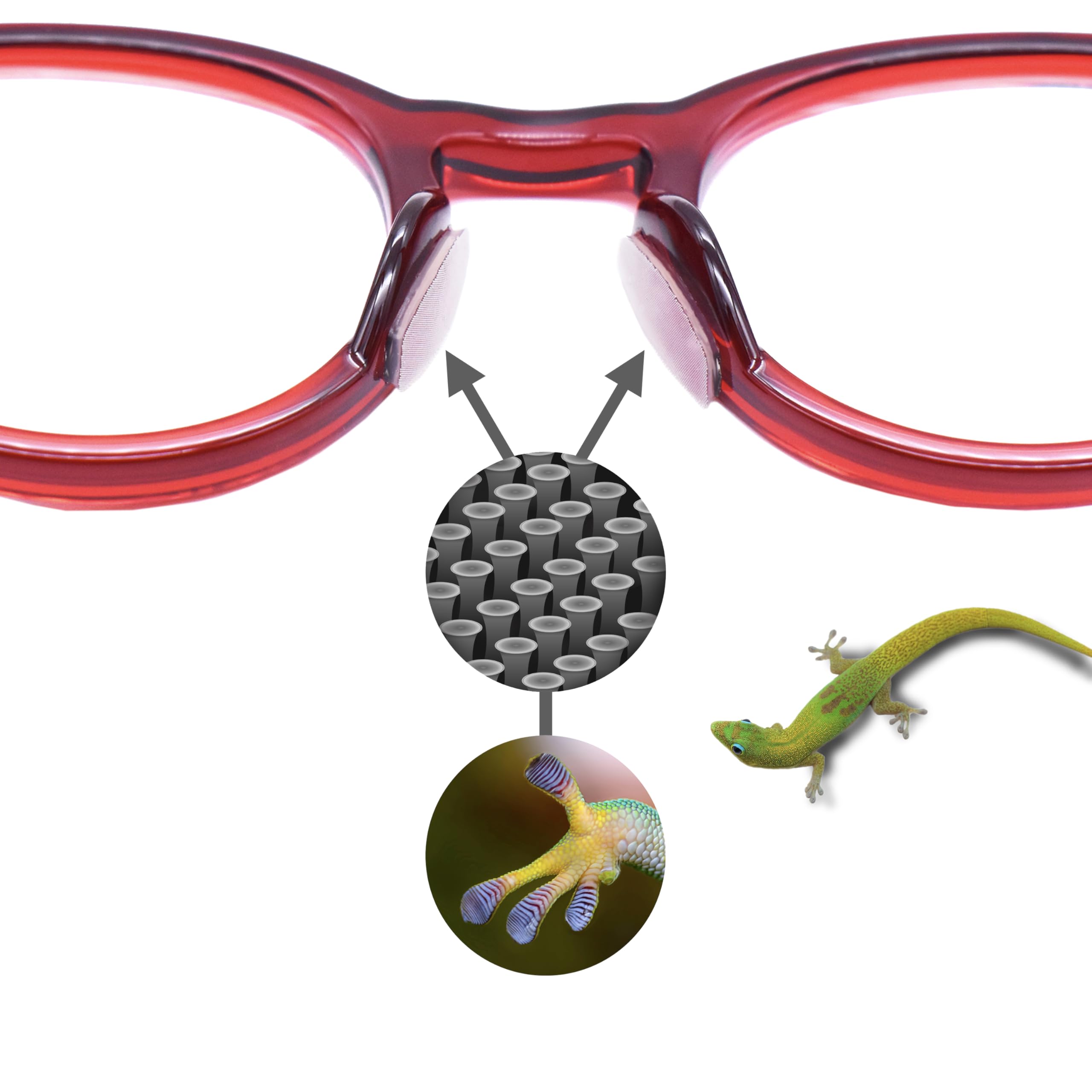 Setex Gecko Grip nose pad uses premium 3M adhesive for lasting bond to plastic frames.