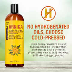 Seven Minerals Arnica oil on skin during a relaxing massage