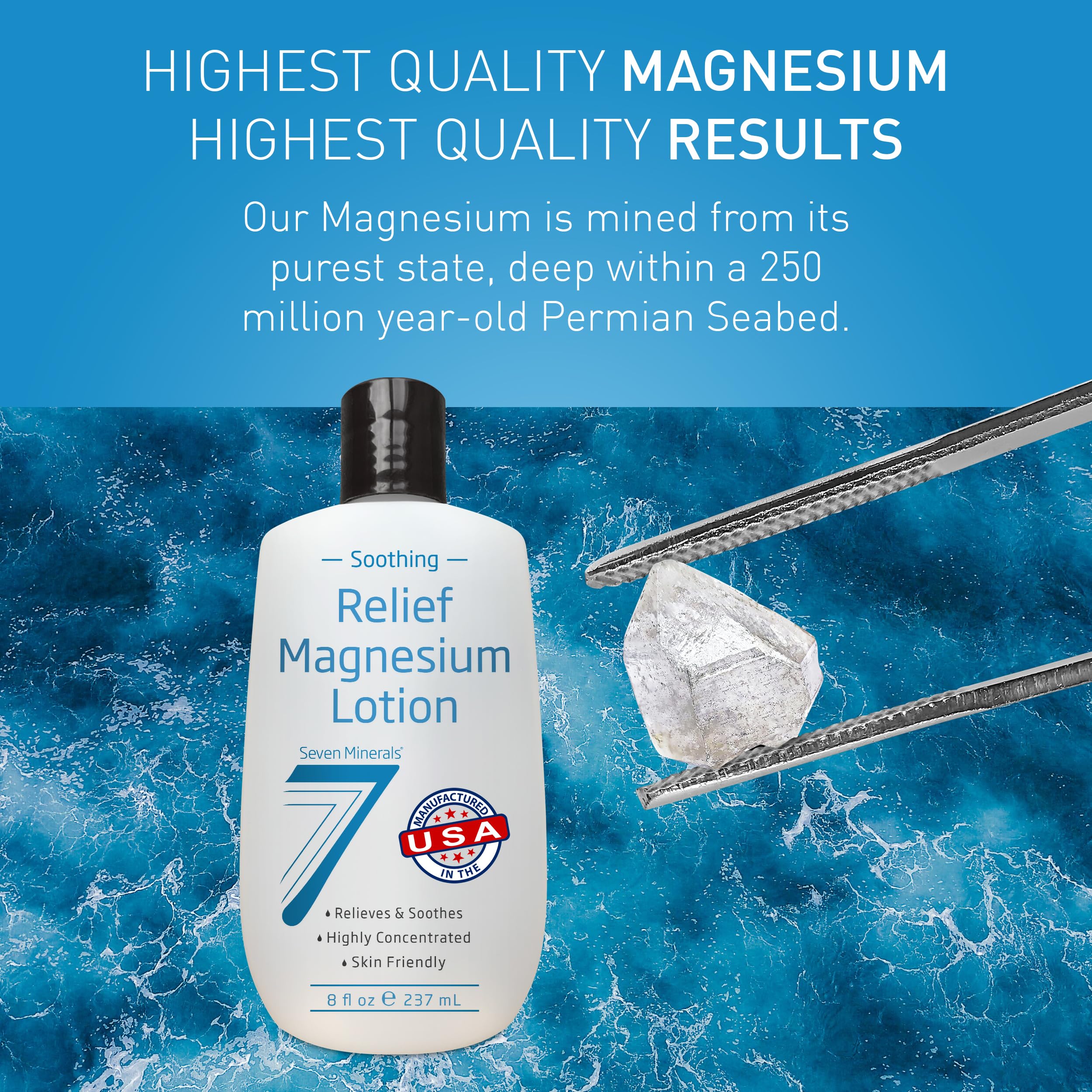 Seven Minerals magnesium lotion as part of a bedtime relaxation ritual