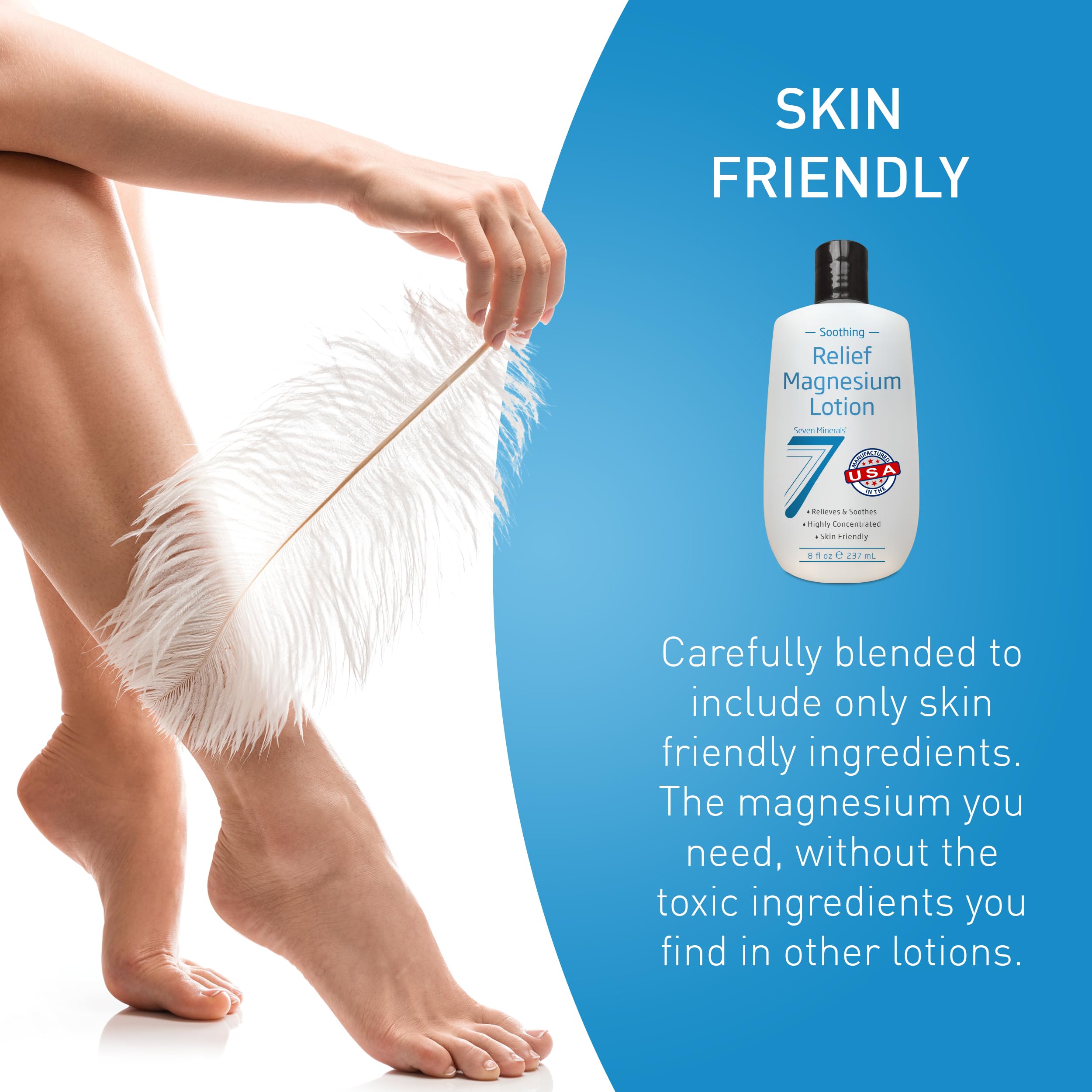 Seven Minerals magnesium lotion used on joints for everyday comfort