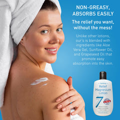 Seven Minerals lotion demonstrates fast absorption with no greasy residue