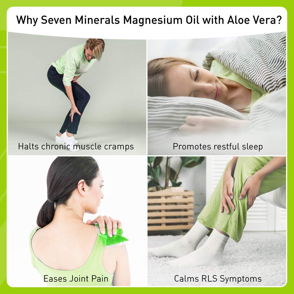 Seven Minerals magnesium oil spray aloe vera infusion soothing skin after showers