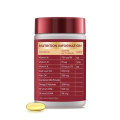 Seven Seas cod liver oil capsules close-up showing easy daily intake