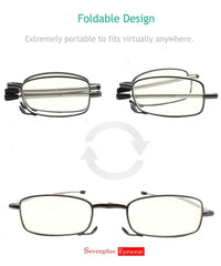 SevenPlus blue light blocking lenses reduce glare during computer work.