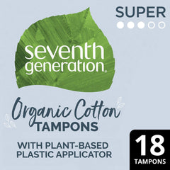 Seventh Generation organic cotton tampon super absorbency for heavier days