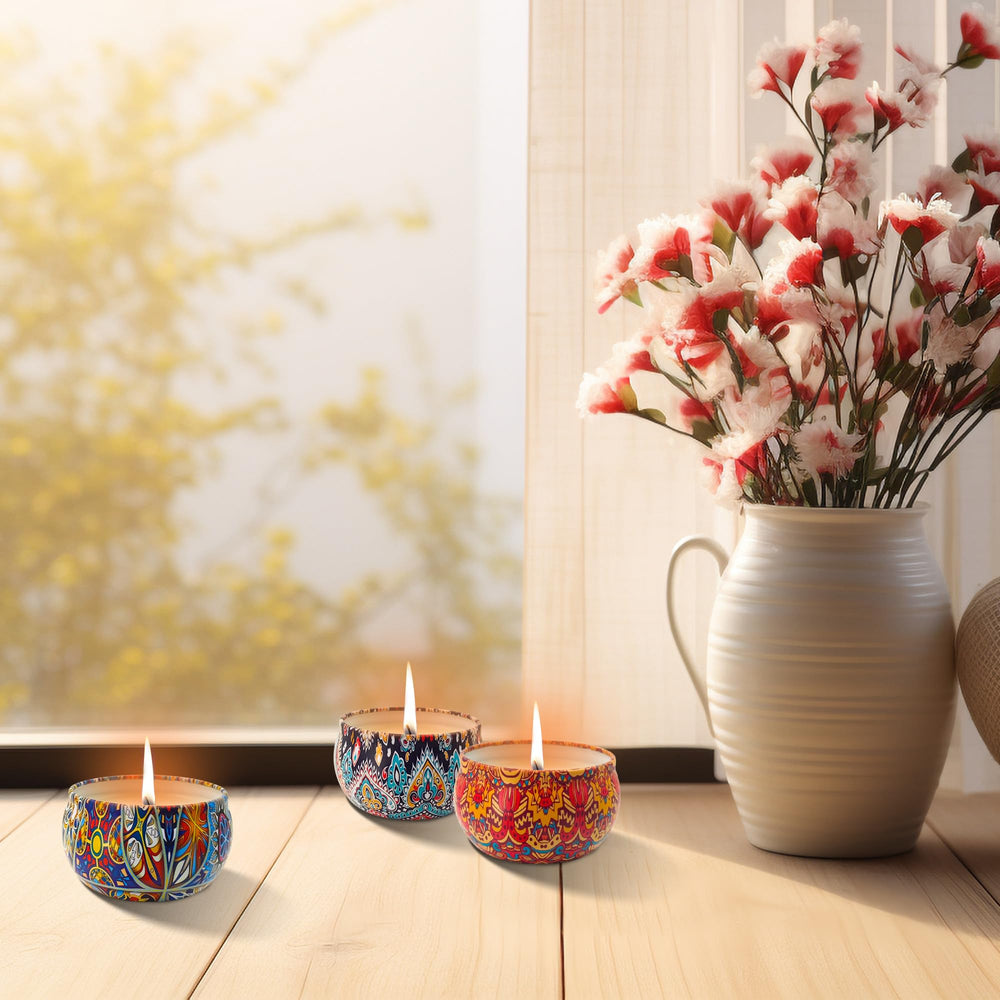 Vela gardenia de Sevkumz en lata portátil para aromatizar habitaciones.