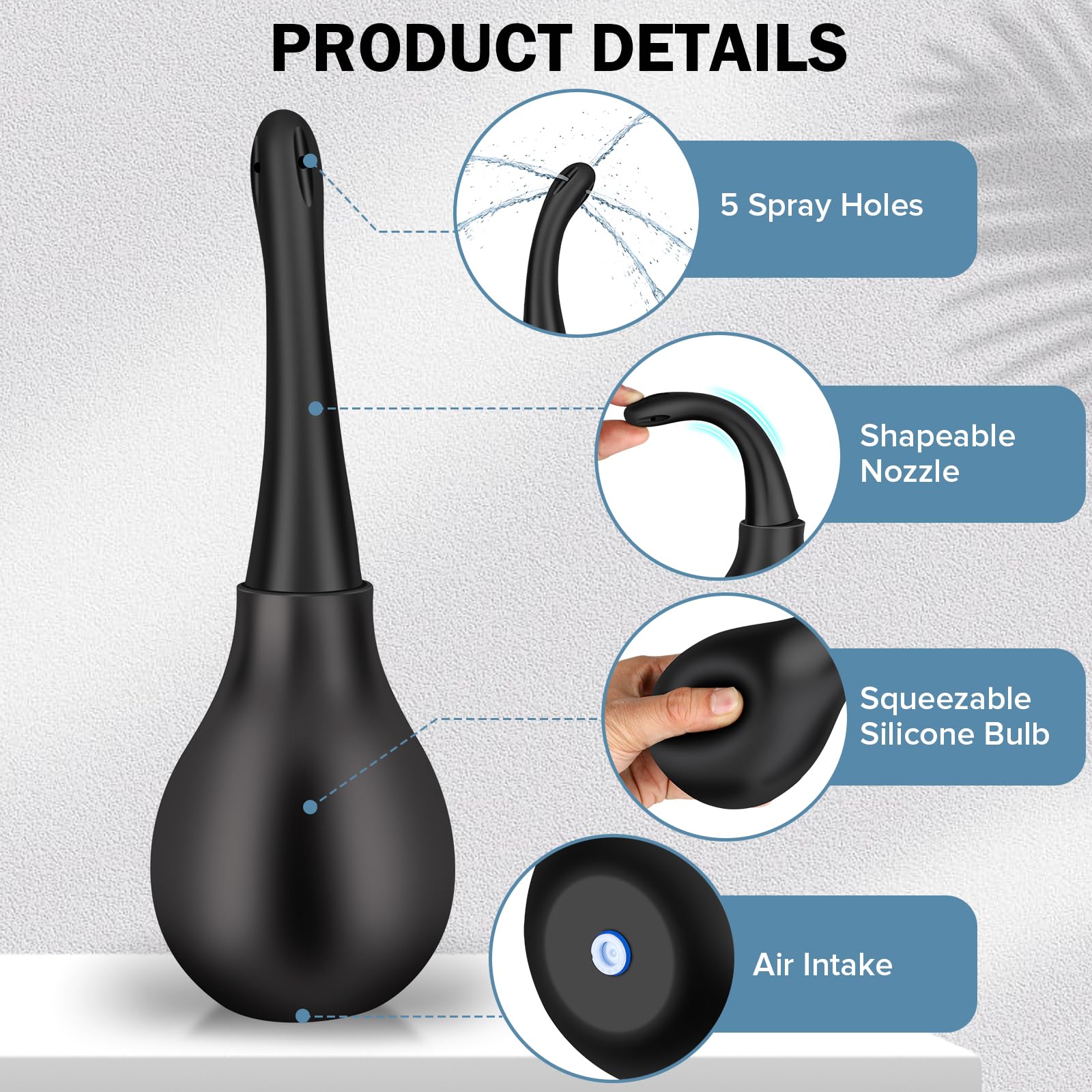 SewXew Douche Kit with 360-degree spray holes for thorough cleaning