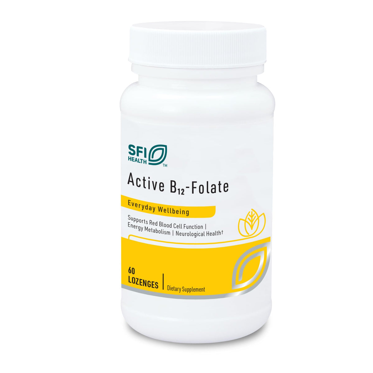 SFI Health Active B12 Folate lozenge dissolving under tongue for fast absorption