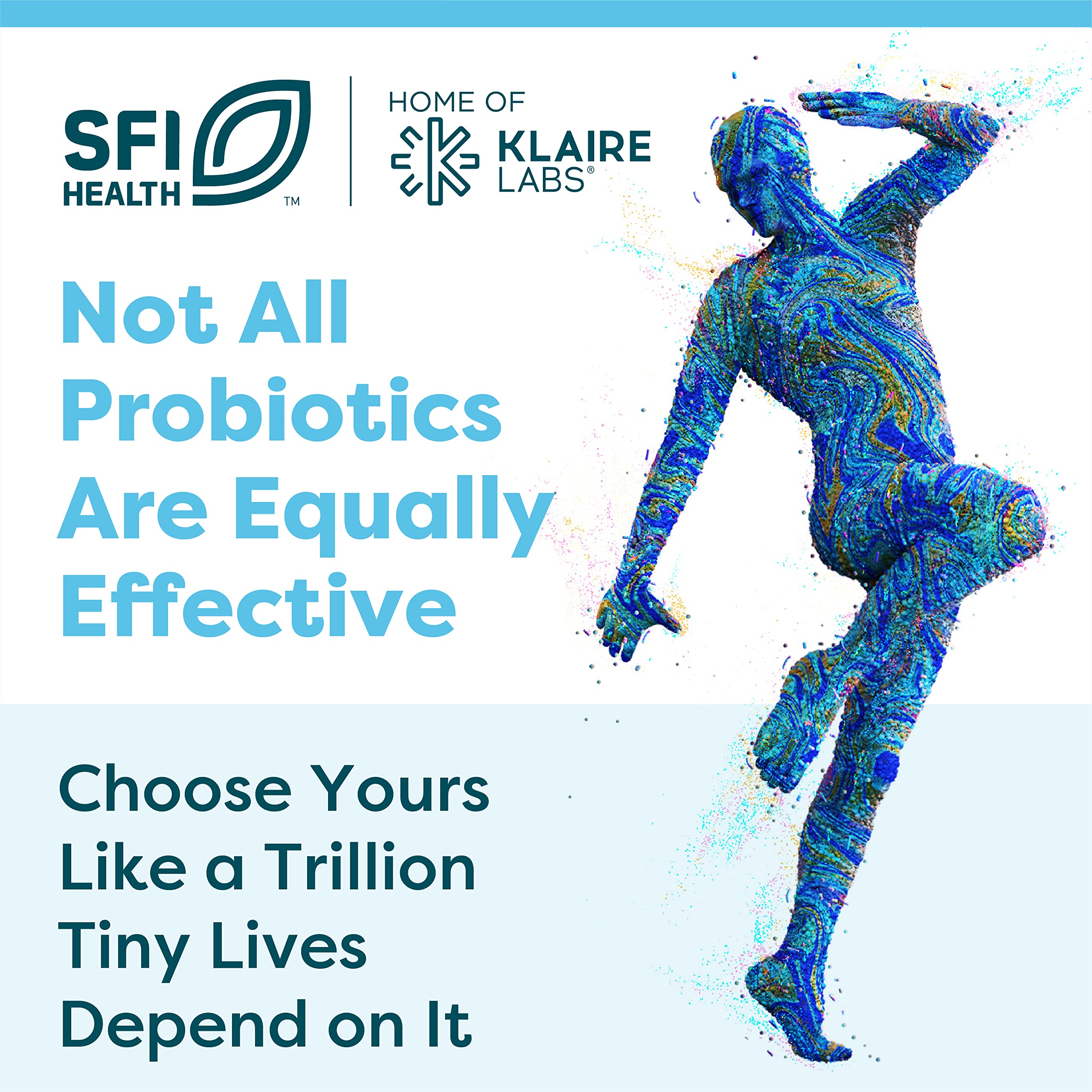 Klaire Laboratories branding on label indicating trusted probiotic quality.