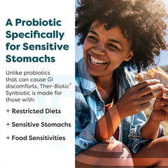 Digestive balance capsules visual emphasizing supportive gut health with probiotic strains.