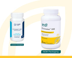 SFI Health Eicosamax 1000 softgels close-up show easy-to-swallow capsules