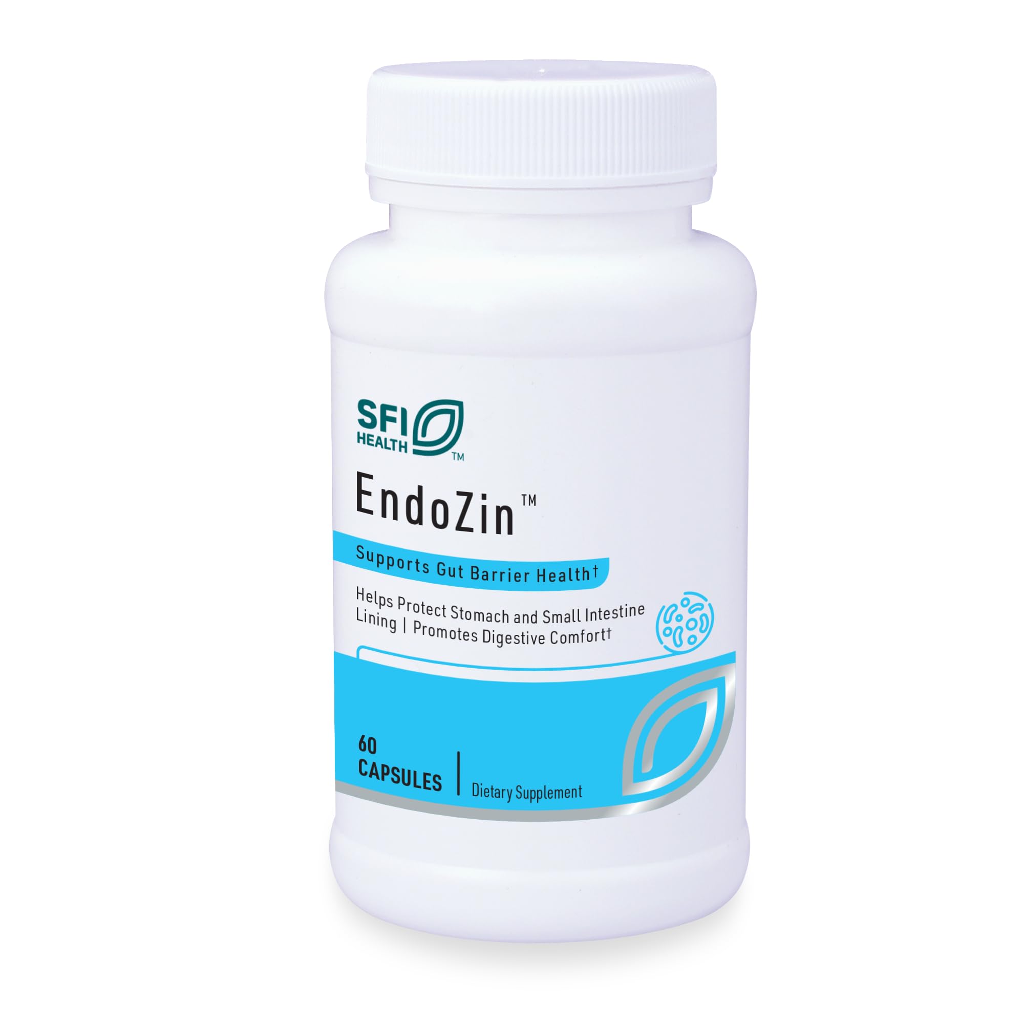 SFI Health Endozin Klaire bottle front highlighting gut support with zinc carnosine