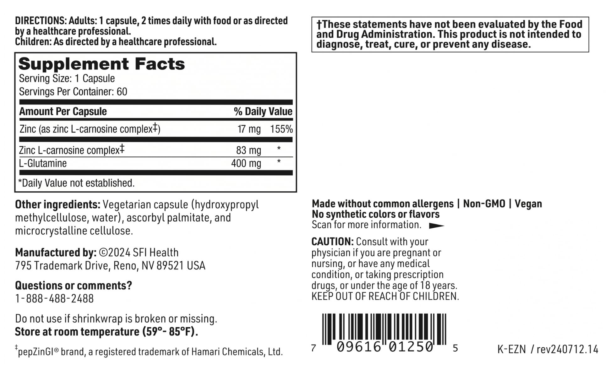 SFI Health Endozin Klaire serving idea with water for ingestion