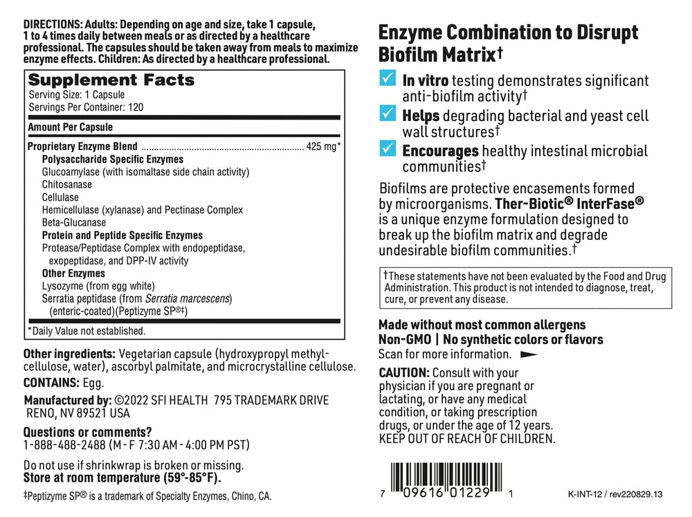Close-up of InterFase label highlighting brand transition to SFI Health.