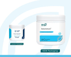 SFI Health Klaire Labs Galactomune label close-up highlights GOS and beta-glucan ingredients.