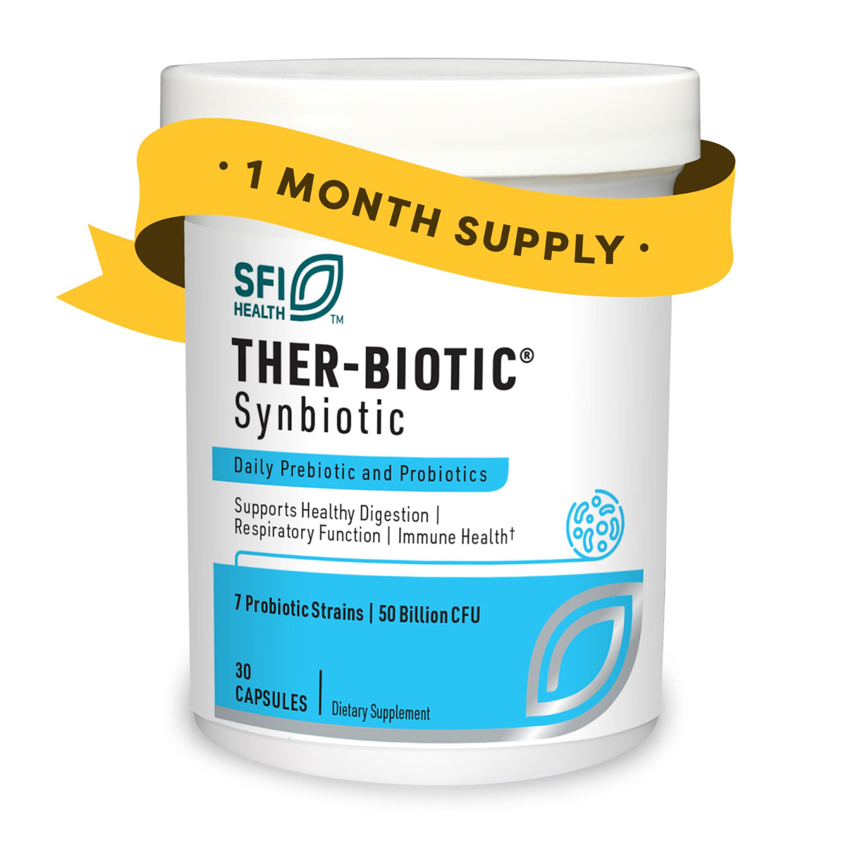 SFI Health Klaire Ther-Biotic capsules for daily gut balance and digestion support.
