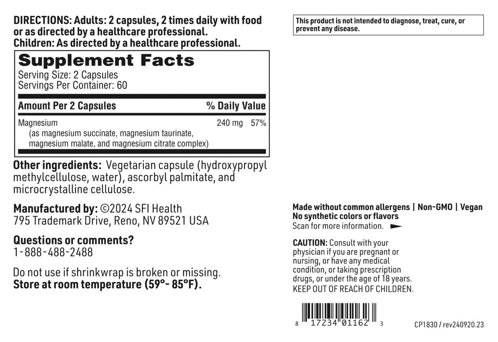 SFI Health Mag Complete daily-use packaging communicates reliable magnesium intake.