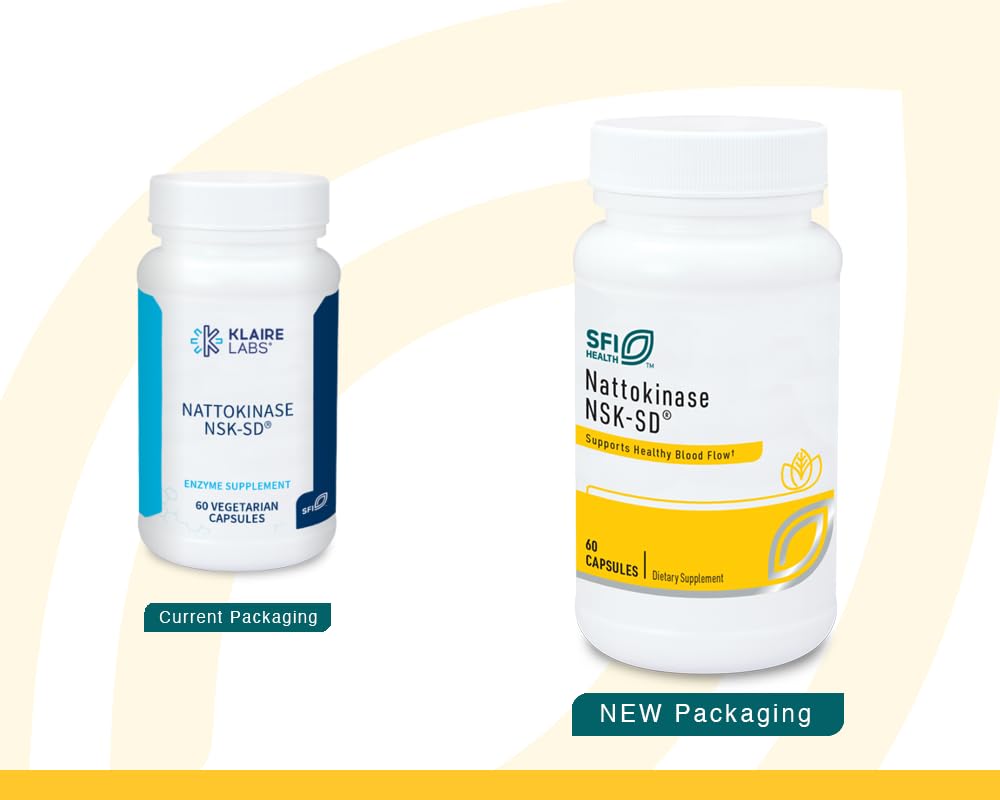 Close-up of SFI Health NSK-SD capsules in a bottle.