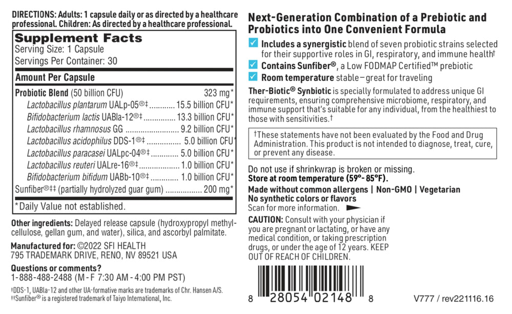Room-temperature shelf-stable synbiotic packaging for convenient daily use.