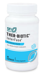 SFI Health Ther-Biotic InterFase bottle shows enzyme support for gut balance