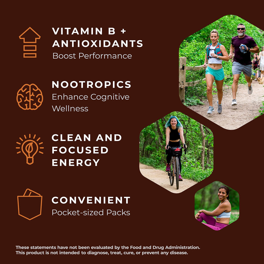 SGC Mocca Shots foil-wrapped pack shown for on-the-go energy during travel.