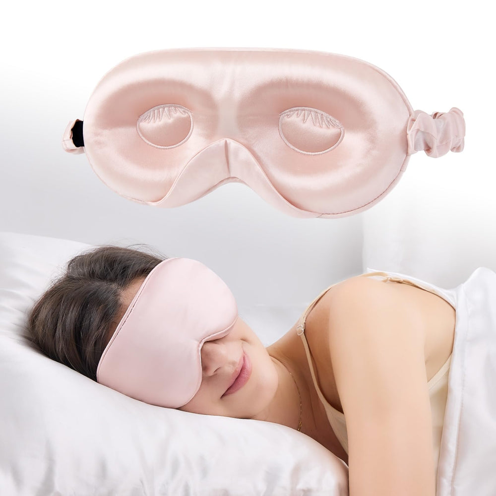 SGMSILK sleep mask shows 6-layer darkness for total light blockage