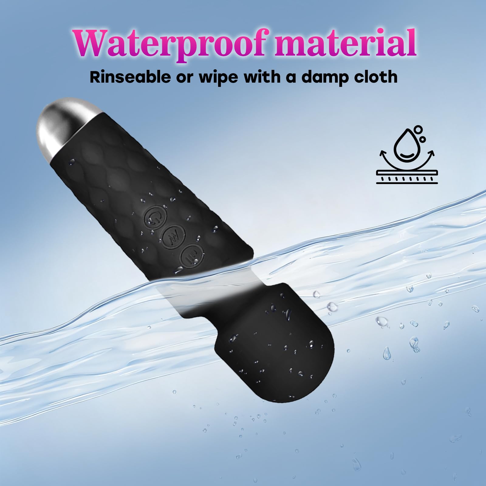 SGWGSMD ergonomic pale black massager designed for comfortable grip.