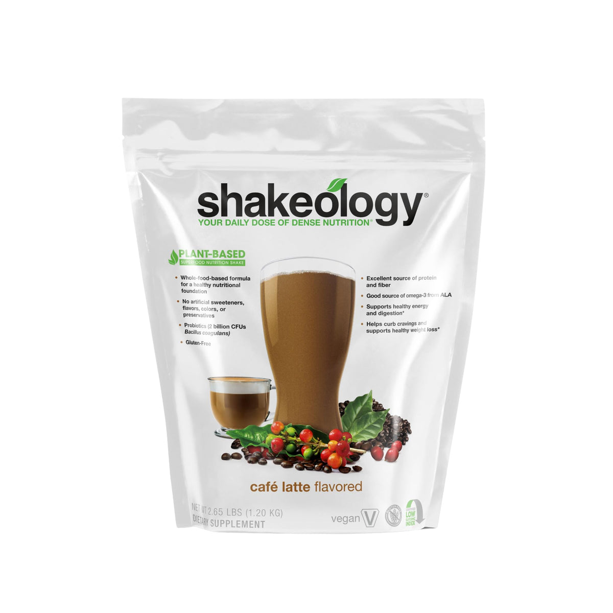 Shakeology Cafe Latte protein powder boosts energy and helps with meal satisfaction.