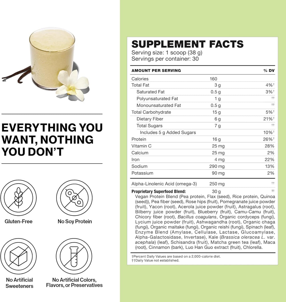 Shakeology vanilla plant-based powder jar shows convenient nutrition for post-workout recovery