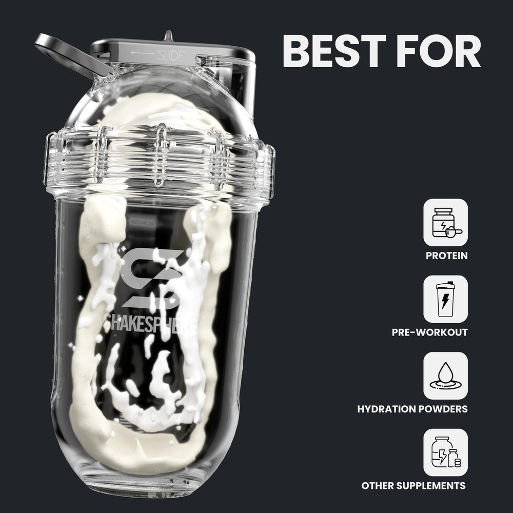 SHAKESPHERE ergonomic shaker fits easily in a gym bag