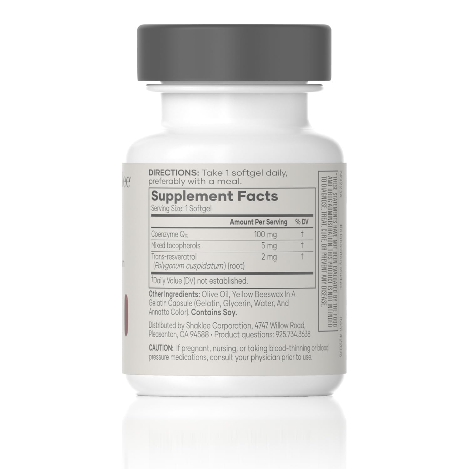 Shaklee CoQHeart softgels closeup emphasizes convenient daily cardio support.
