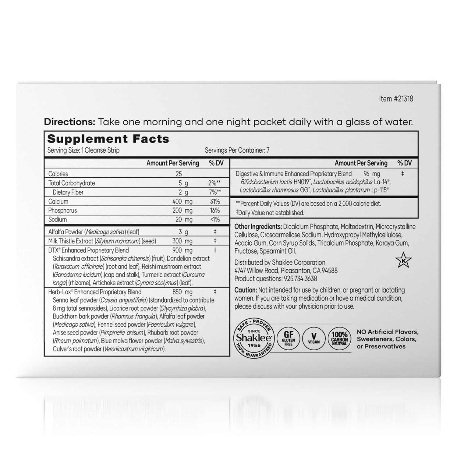 Shaklee night daily packets promoting a peaceful evening routine
