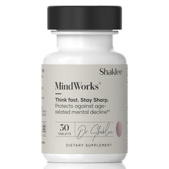Shaklee MindWorks bottle front showing label for daily cognitive support