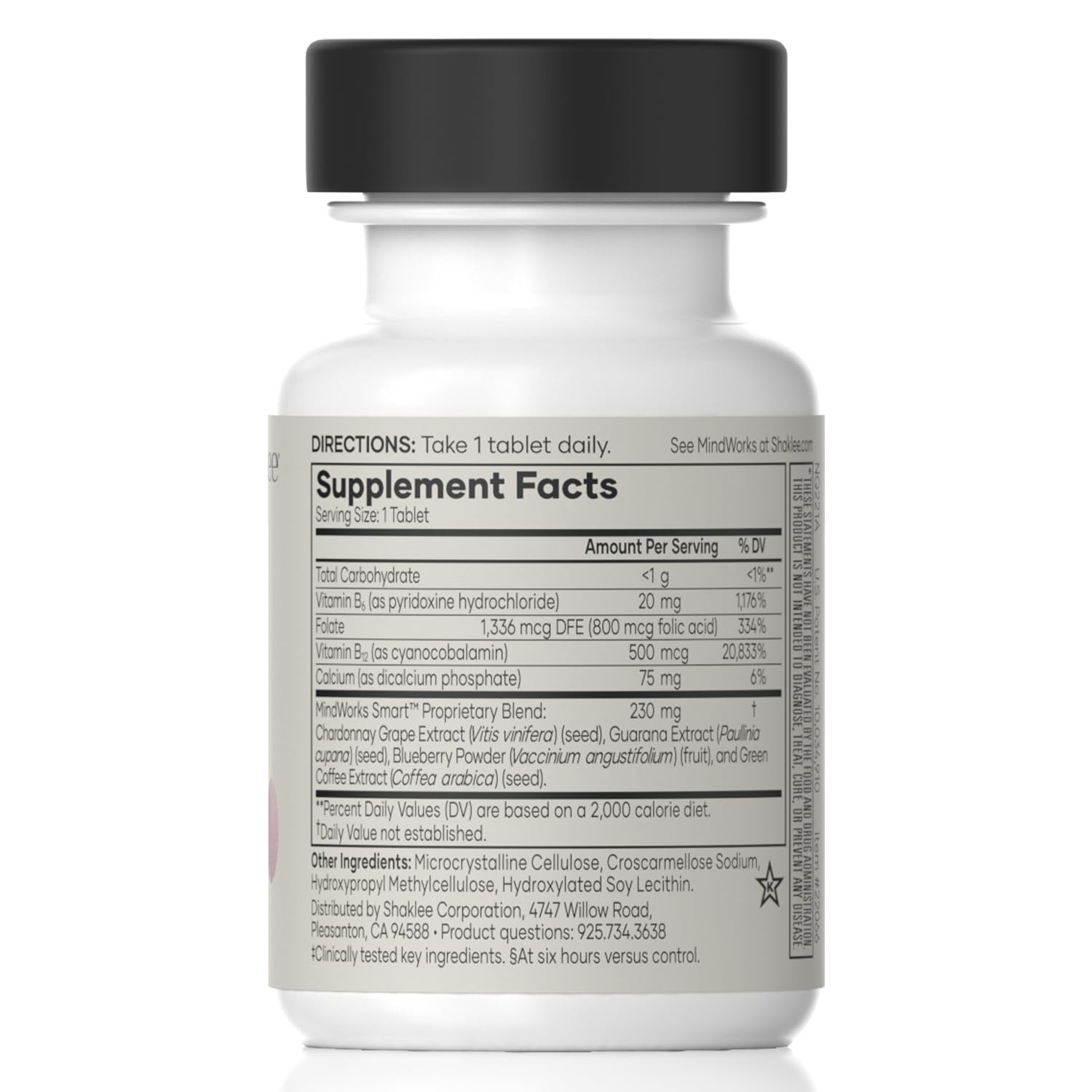 Shaklee MindWorks bottle label close-up highlighting brain health formula