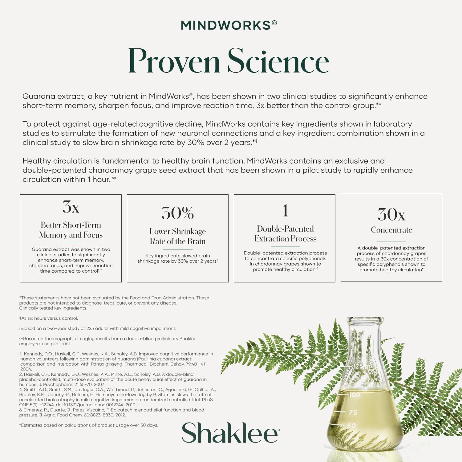 Shaklee MindWorks tablet close-up highlighting grape polyphenol ingredients