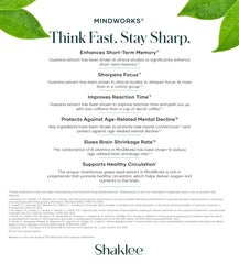Shaklee MindWorks tablets with glass of water suggesting easy routine