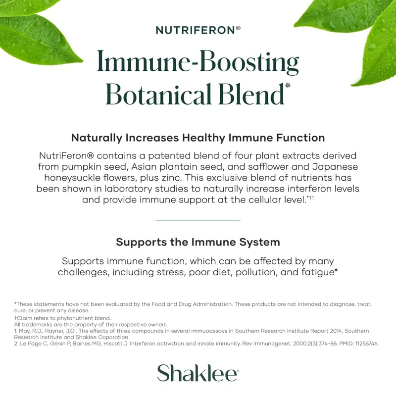 Shaklee NutriFeron two caplets daily dosage shown for convenient use