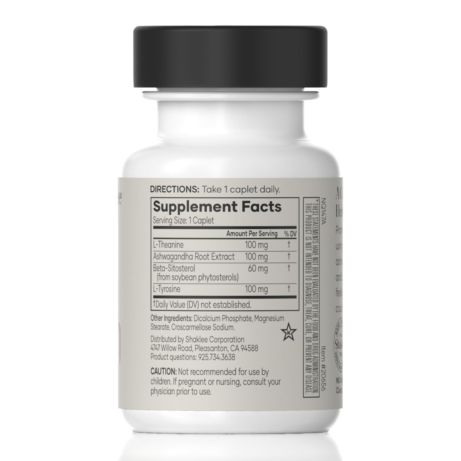 Shaklee Stress Relief Complex capsule closeup highlighting non-drowsy formula for focus