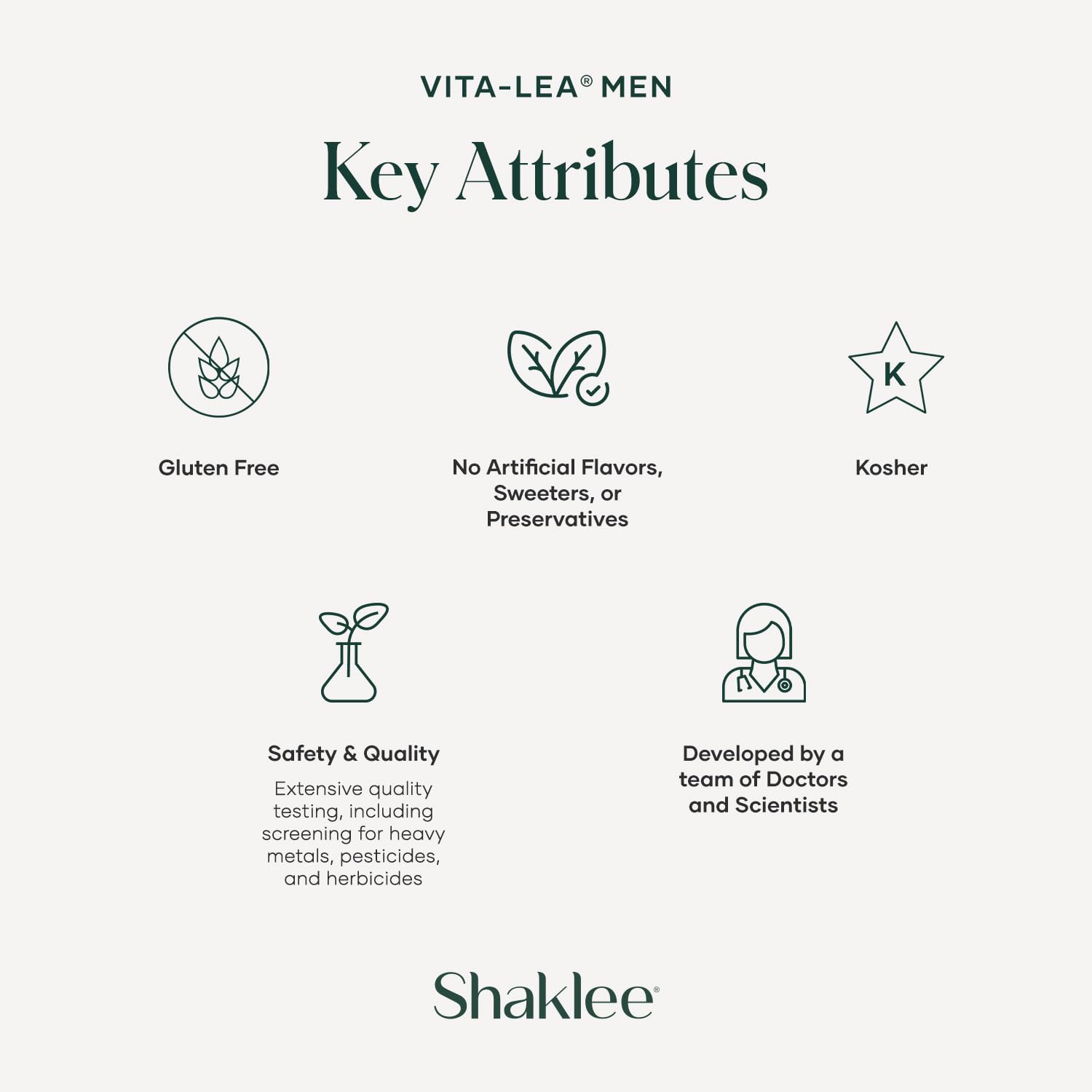Vita-Lea Men bottle with glass suggesting daily use