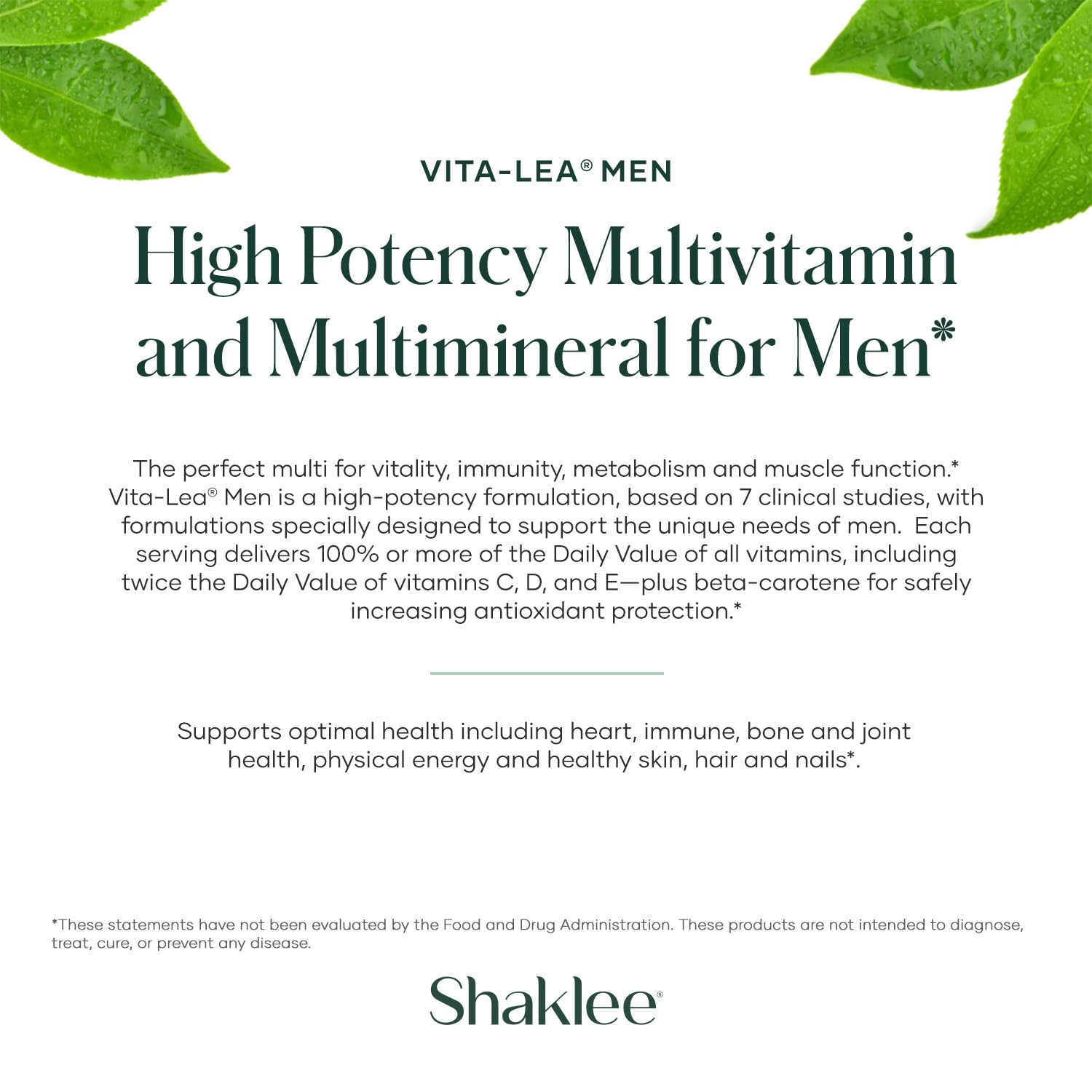 Image illustrating Vita-Lea Men daily dosage and routine