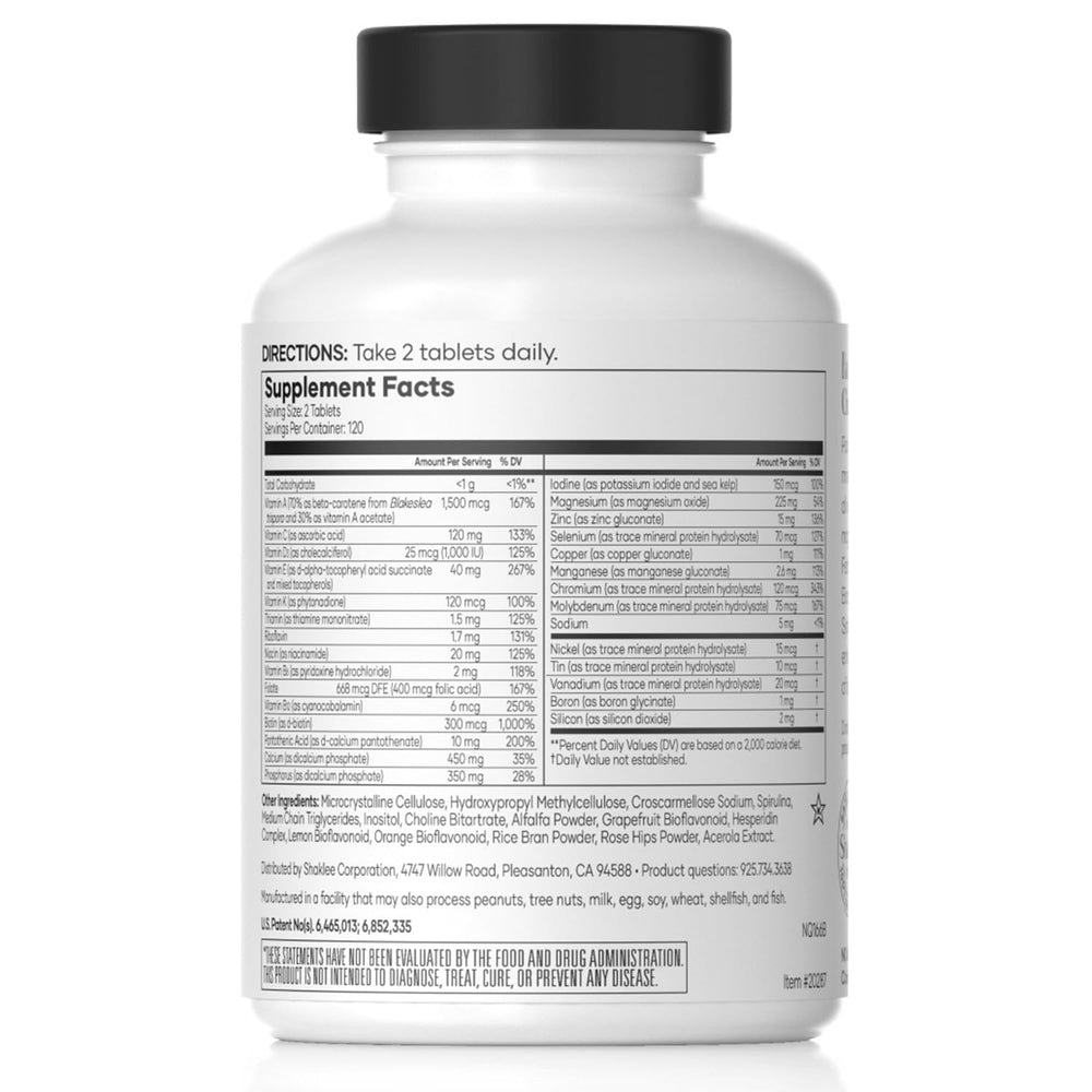 Close-up of Vita-Lea Men tablets highlighting high potency