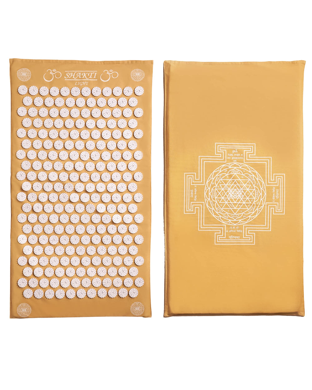 ShaktiMat Classic acupressure mat yellow setup showing initial user experience and comfort potential
