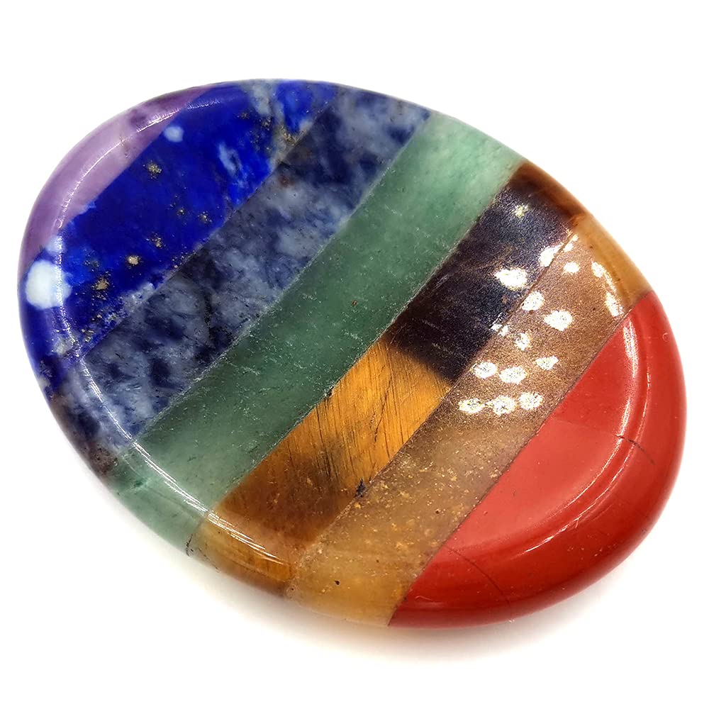 SHARKOOO thumb worry stone with 7 chakra crystals for calm focus on the go.