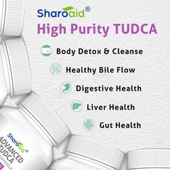 Sharoaid Tudca bottle front view on a clean surface